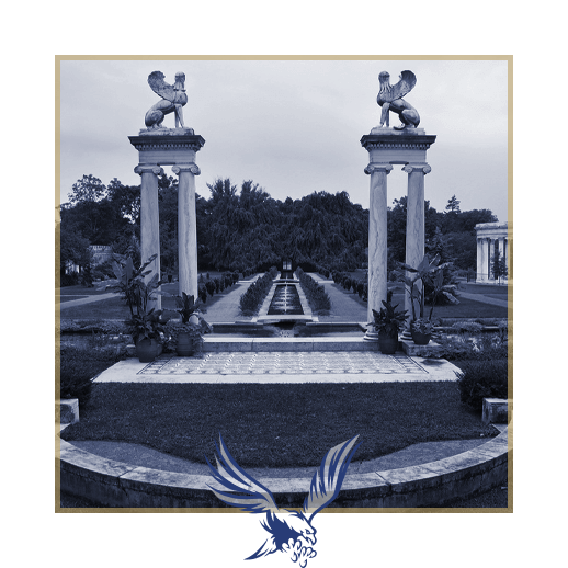 Untermyer Garden. Walled Garden columns restored by Nationwide Maintenance
