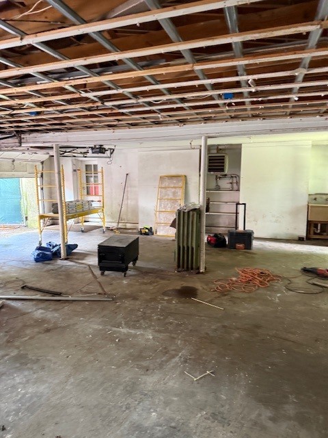 Gutted basement ready for renovation