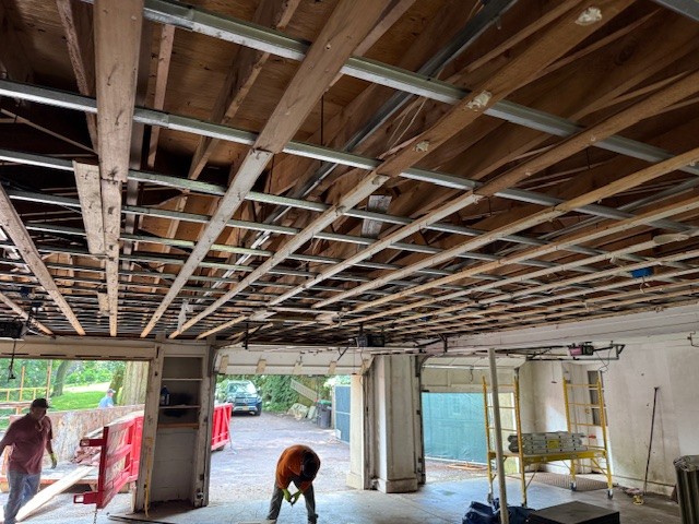 Interior framing and ceiling demo on residential project