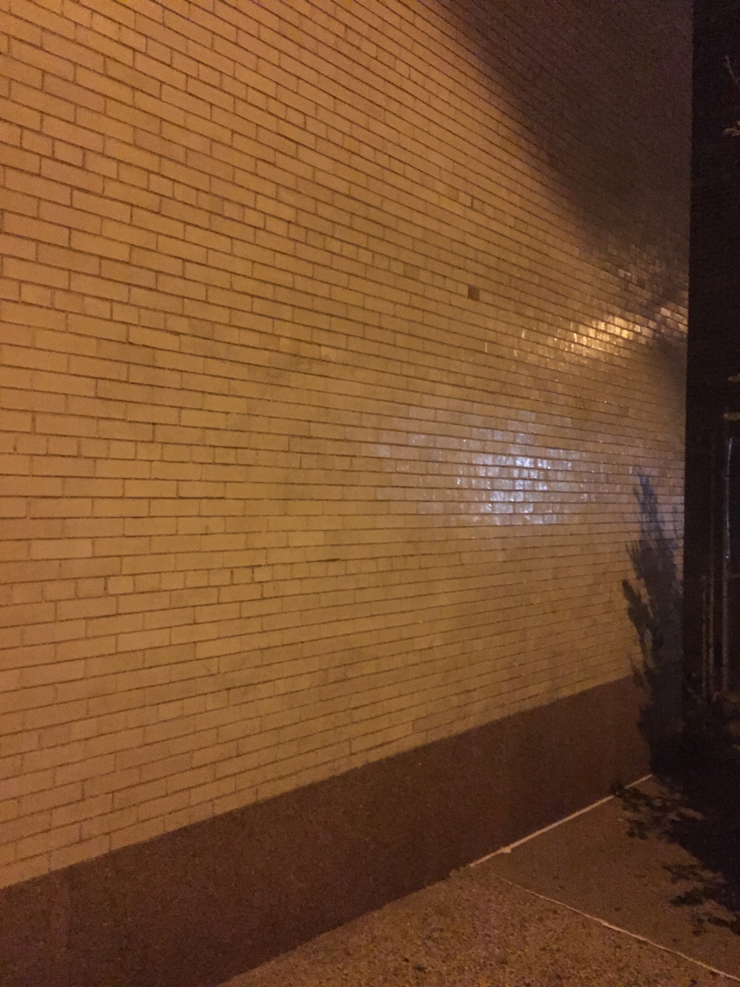 Brick wall after graffiti removal