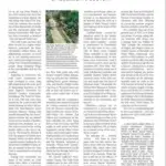 A magazine editor’s letter features a three-column layout of text and a small image of a garden path bordered by greenery and flowers near the top left corner. The headline reads EDITORS LETTER BY GEORGETTE GOUVEIA.